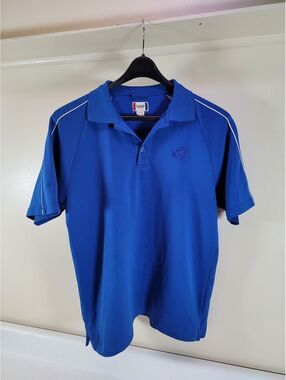 Clique golf shirt mens XL jersey knit blue polo